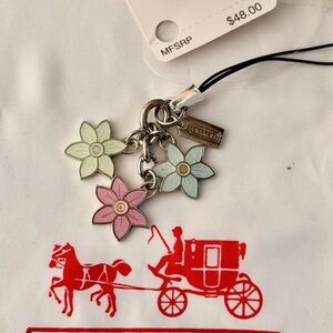 NWT Coach Multicolor Floral Bag Charm/Keychain
